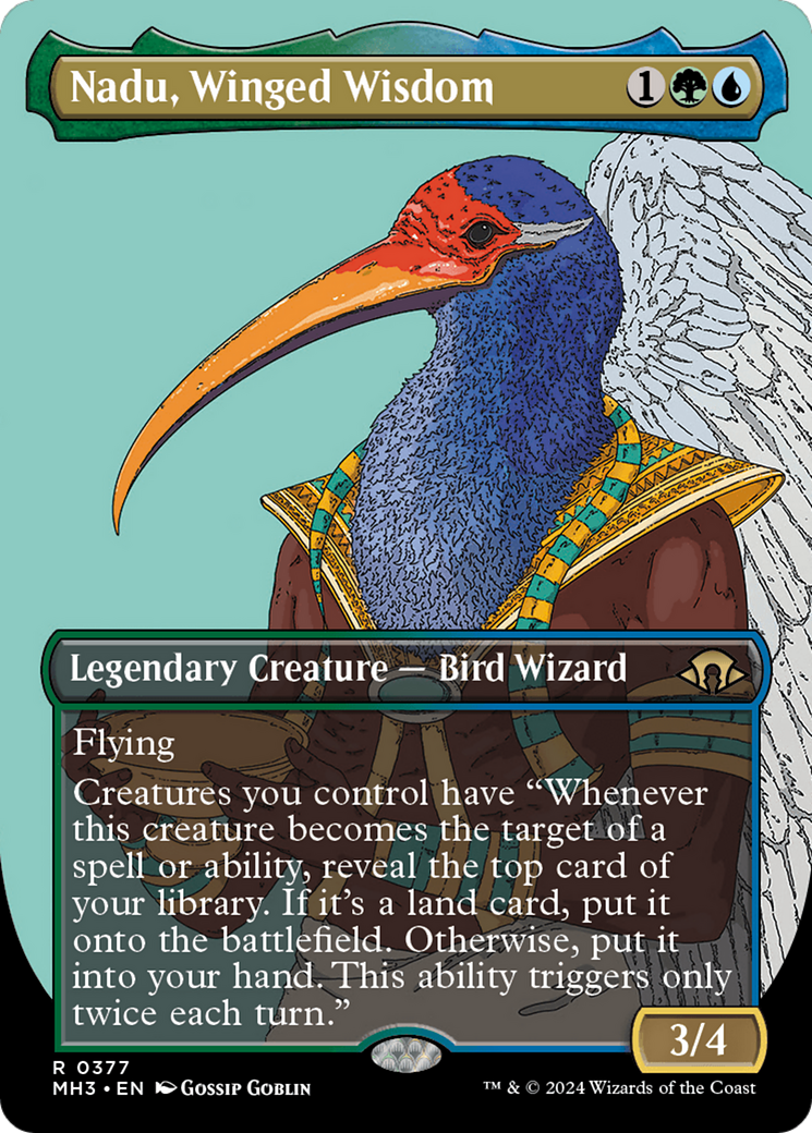 Nadu, Winged Wisdom (Borderless) [Modern Horizons 3] | Yard's Games Ltd