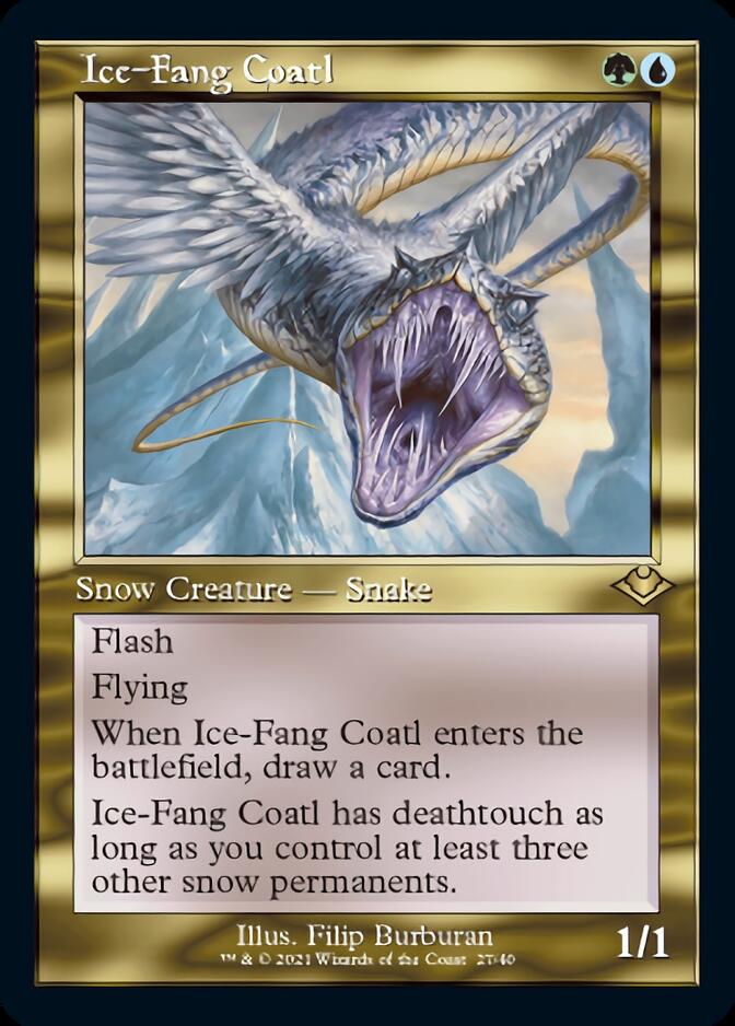 Ice-Fang Coatl (Retro Foil Etched) [Modern Horizons] | Yard's Games Ltd