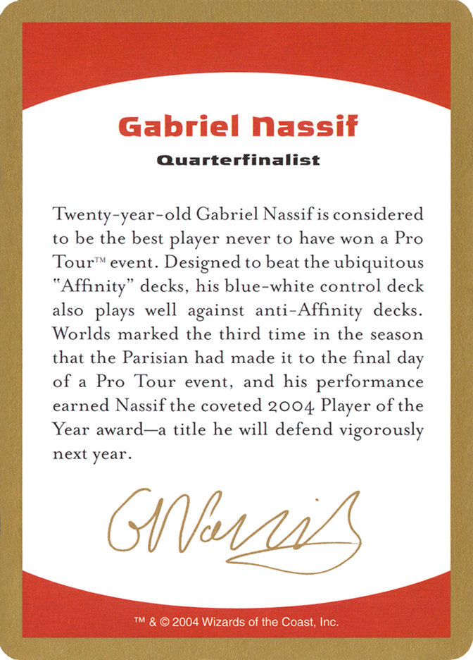 Gabriel Nassif Bio [World Championship Decks 2004] | Yard's Games Ltd