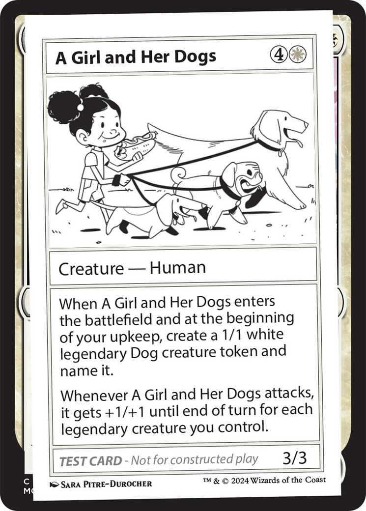 A Girl and Her Dogs [Mystery Booster 2 Playtest Cards] | Yard's Games Ltd