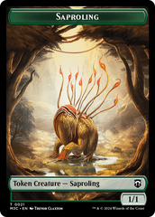 Tarmogoyf // Saproling Double-Sided Token [Modern Horizons 3 Commander Tokens] | Yard's Games Ltd