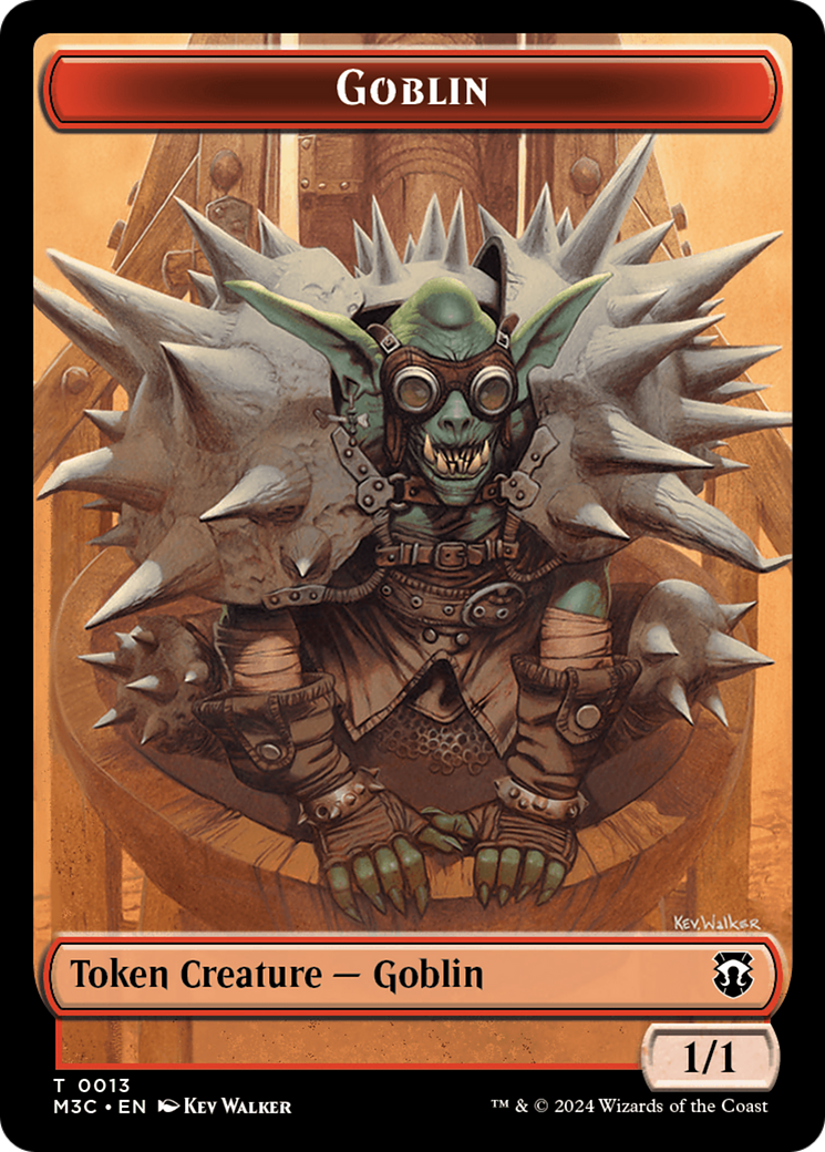 Tarmogoyf (Ripple Foil) // Goblin Double-Sided Token [Modern Horizons 3 Commander Tokens] | Yard's Games Ltd