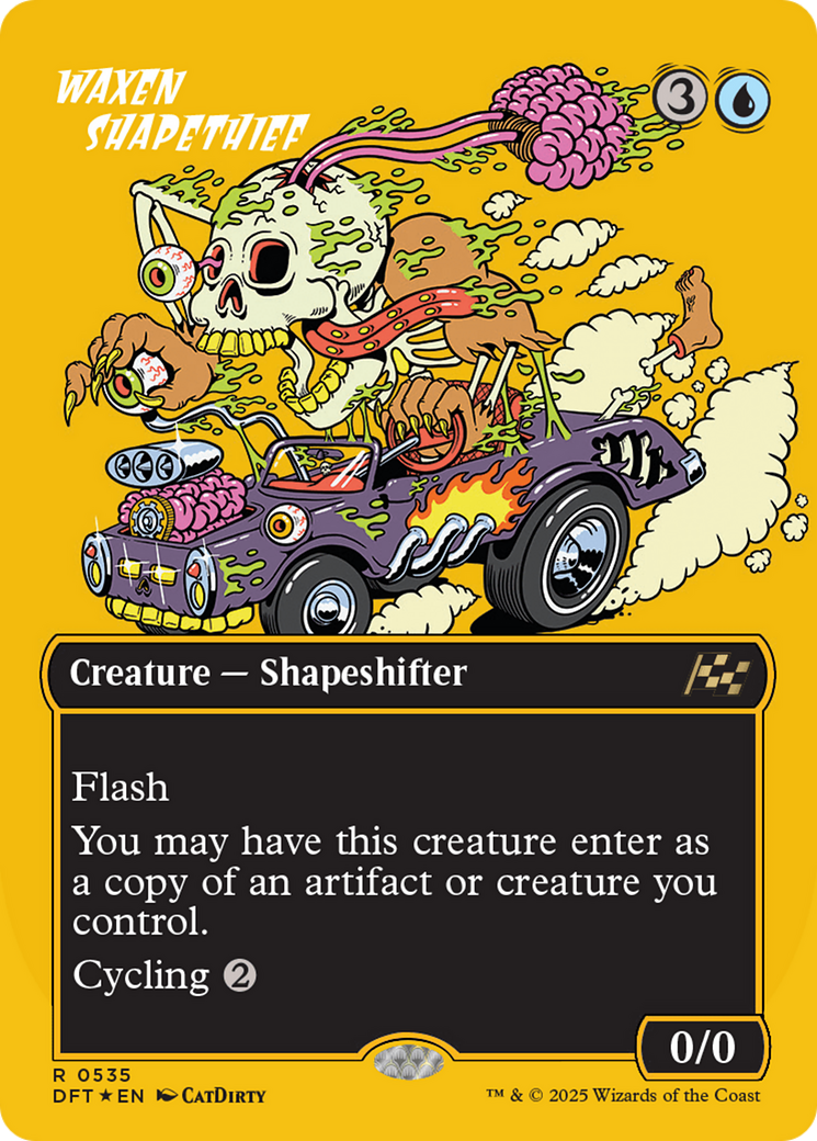 Waxen Shapethief (Borderless) (First-Place Foil) [Aetherdrift] | Yard's Games Ltd