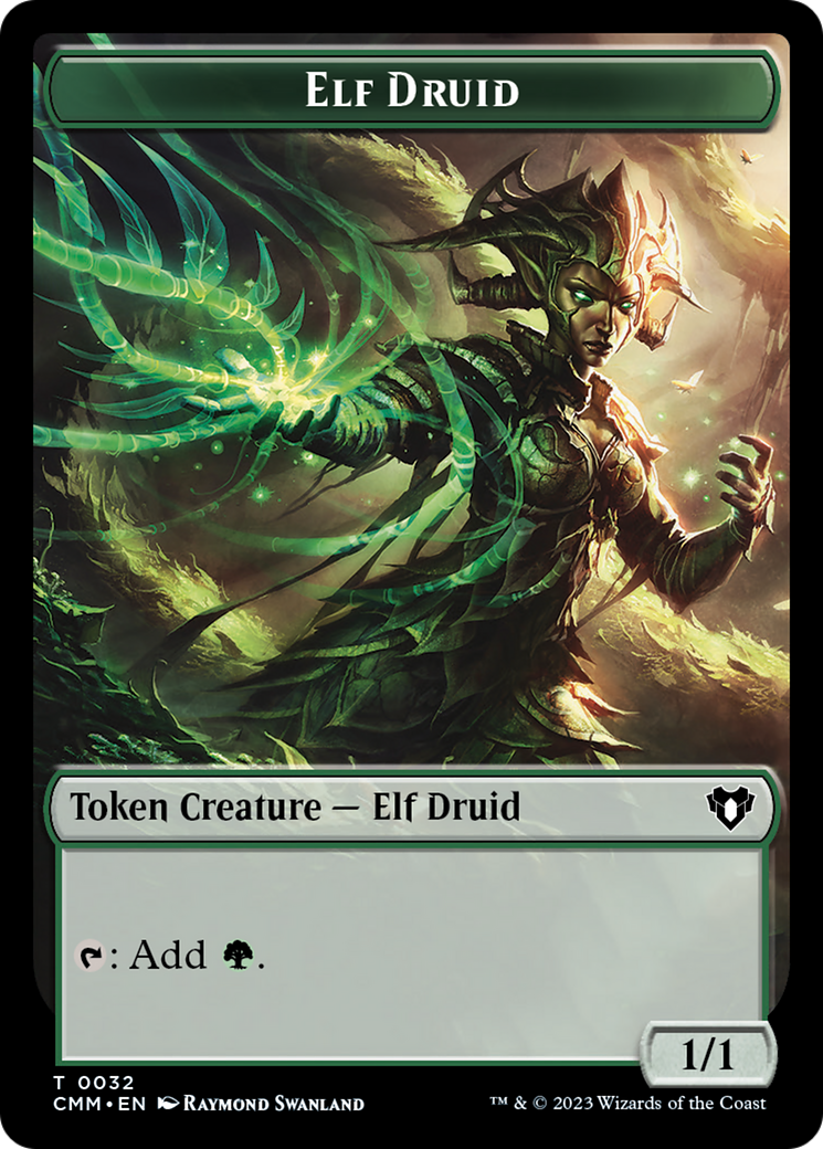 Elemental (0024) // Elf Druid Double-Sided Token [Commander Masters Tokens] | Yard's Games Ltd