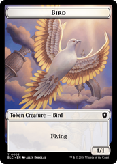 Storm Crow // Bird (003) Double-Sided Token [Bloomburrow Commander Tokens] | Yard's Games Ltd