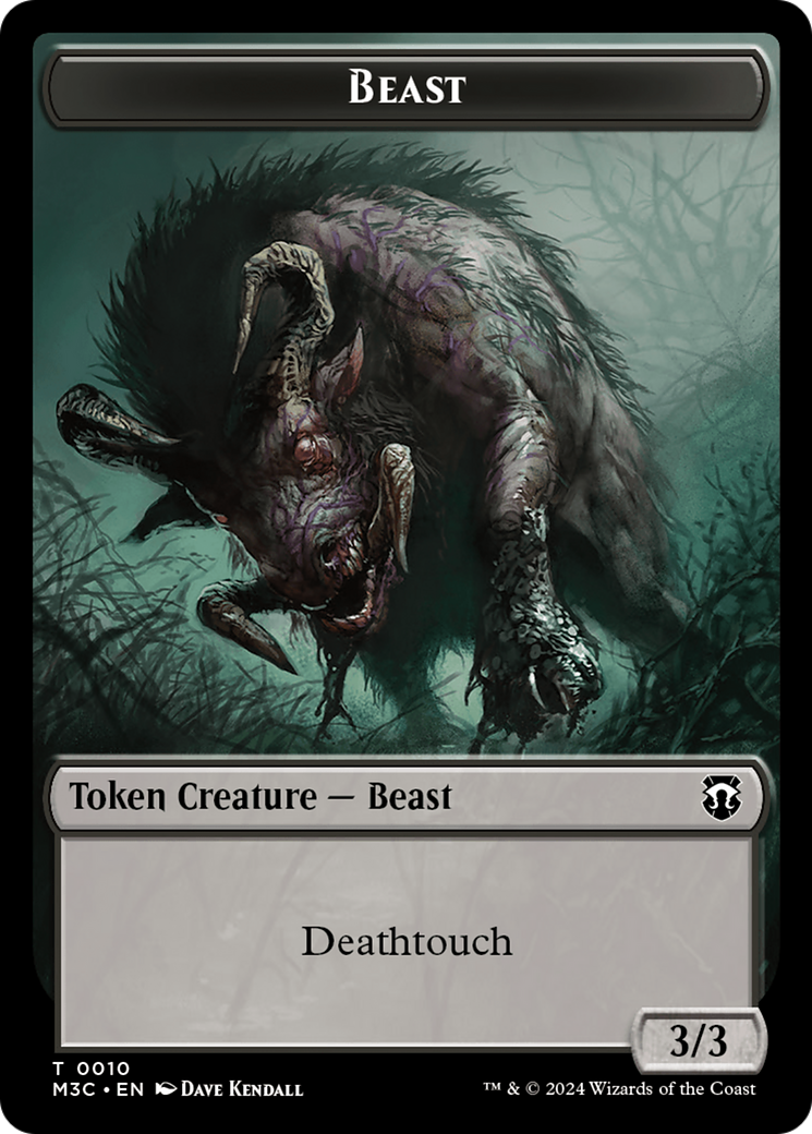 Beast (0010) // Shapeshifter (0008) Double-Sided Token [Modern Horizons 3 Commander Tokens] | Yard's Games Ltd