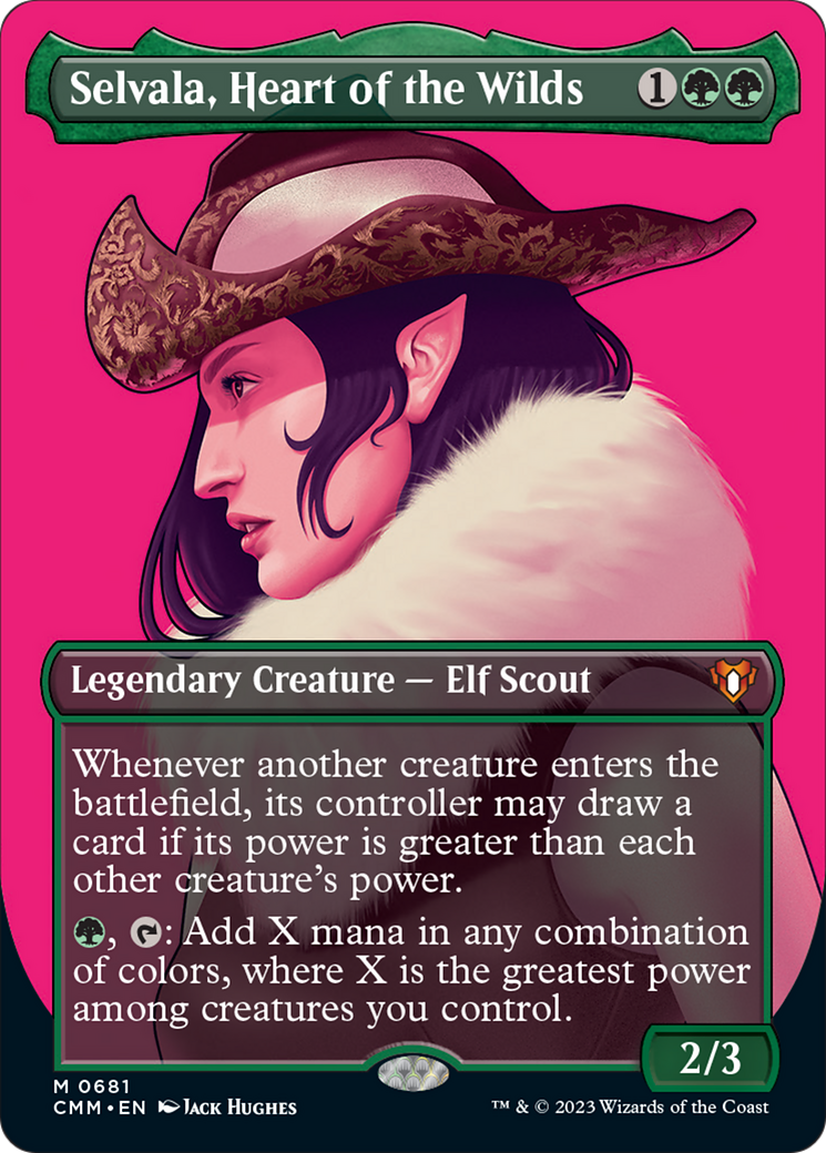 Selvala, Heart of the Wilds (Borderless Profile) [Commander Masters] | Yard's Games Ltd