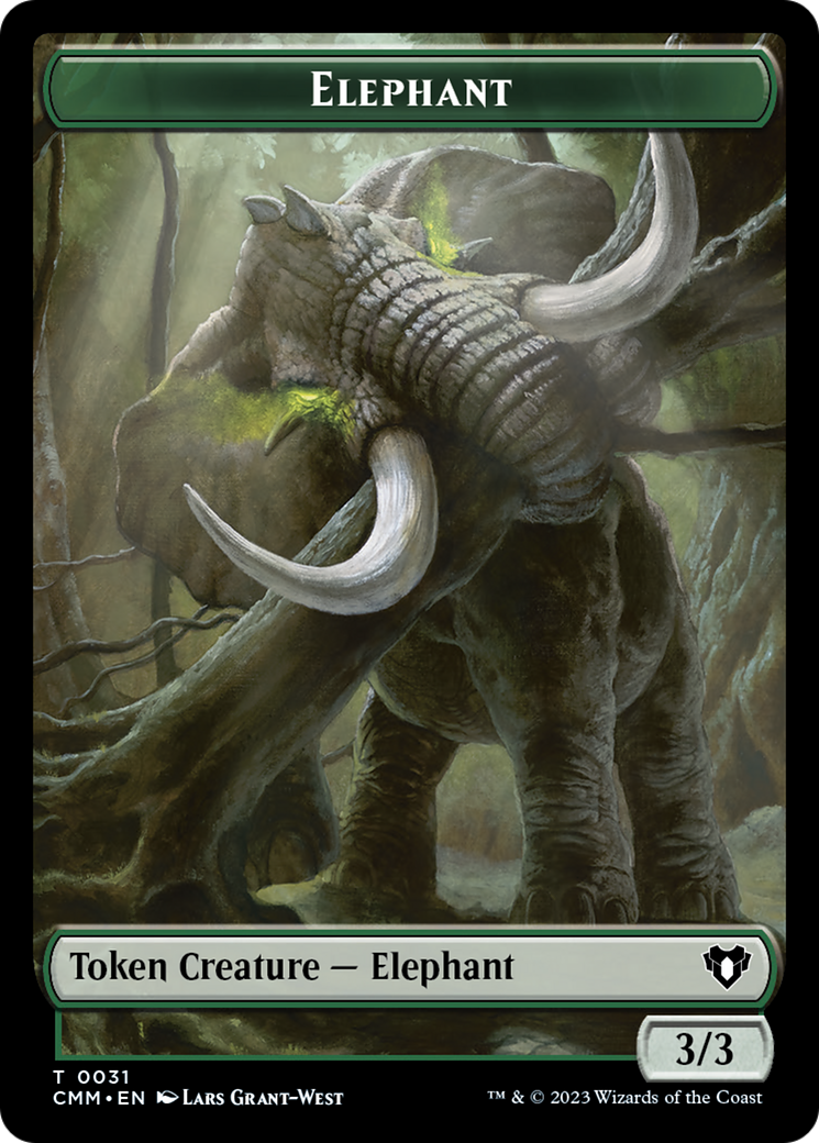 Soldier // Elephant Double-Sided Token [Commander Masters Tokens] | Yard's Games Ltd