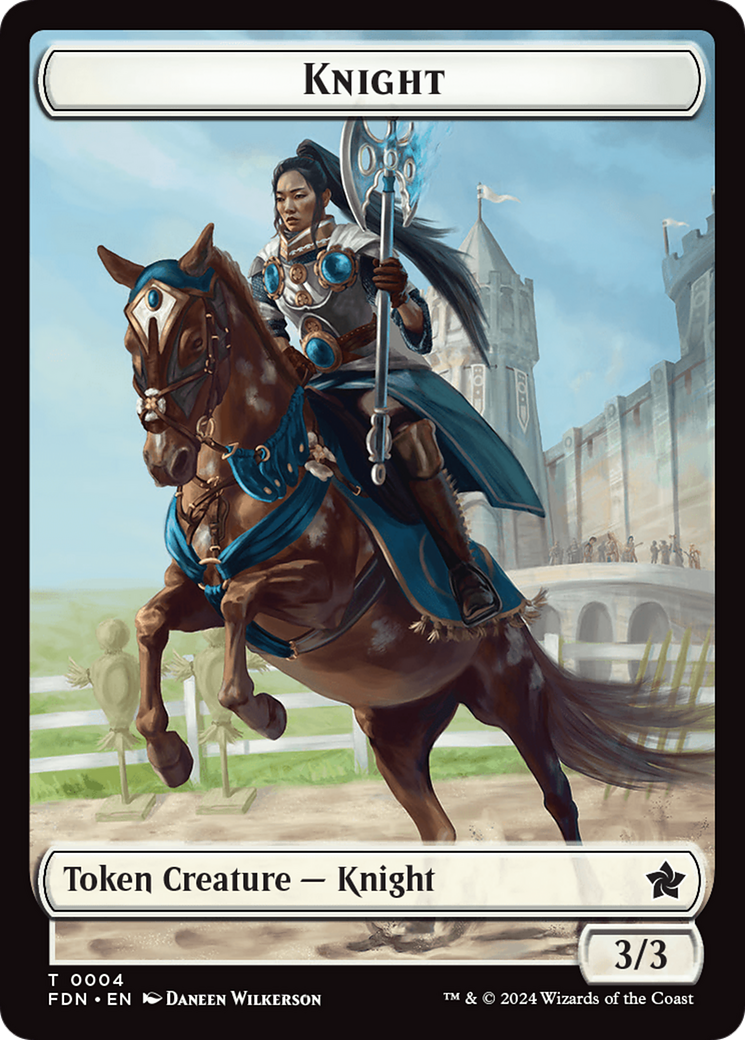 Human // Knight Double-Sided Token [Foundations Tokens] | Yard's Games Ltd