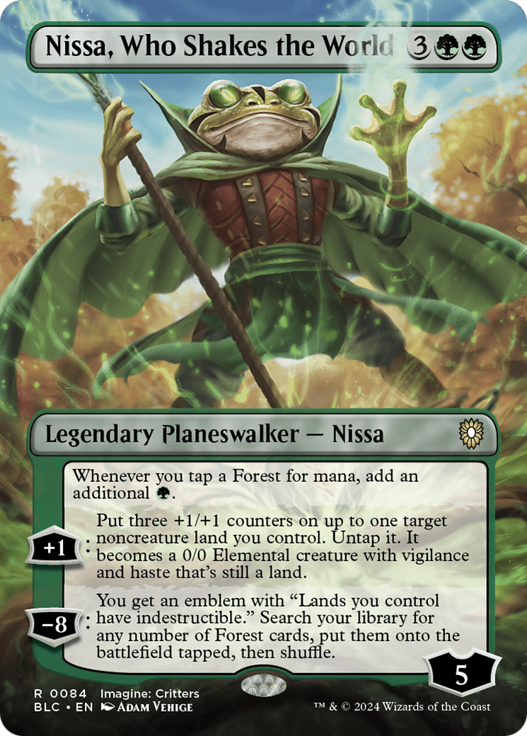 Nissa, Who Shakes the World (Borderless) [Bloomburrow Commander] | Yard's Games Ltd