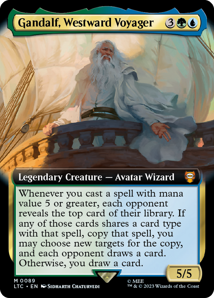 Gandalf, Westward Voyager (Extended Art) [The Lord of the Rings: Tales of Middle-Earth Commander] | Yard's Games Ltd