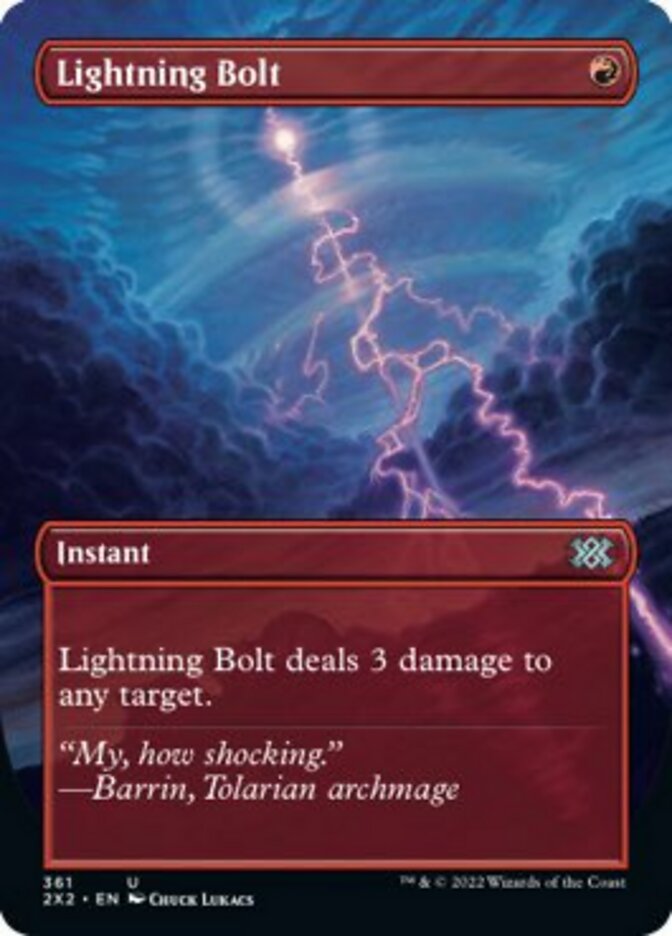 Lightning Bolt (Borderless Alternate Art) [Double Masters 2022] | Yard's Games Ltd