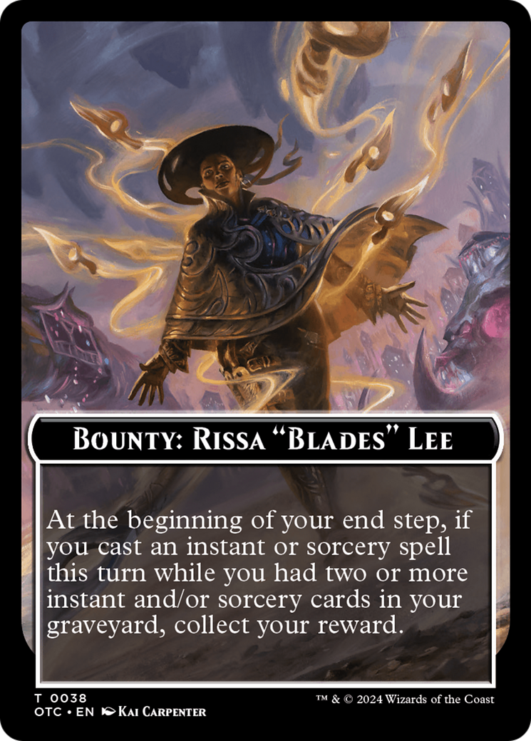 Bounty: Rissa "Blades" Lee // Bounty Rules Double-Sided Token [Outlaws of Thunder Junction Commander Tokens] | Yard's Games Ltd