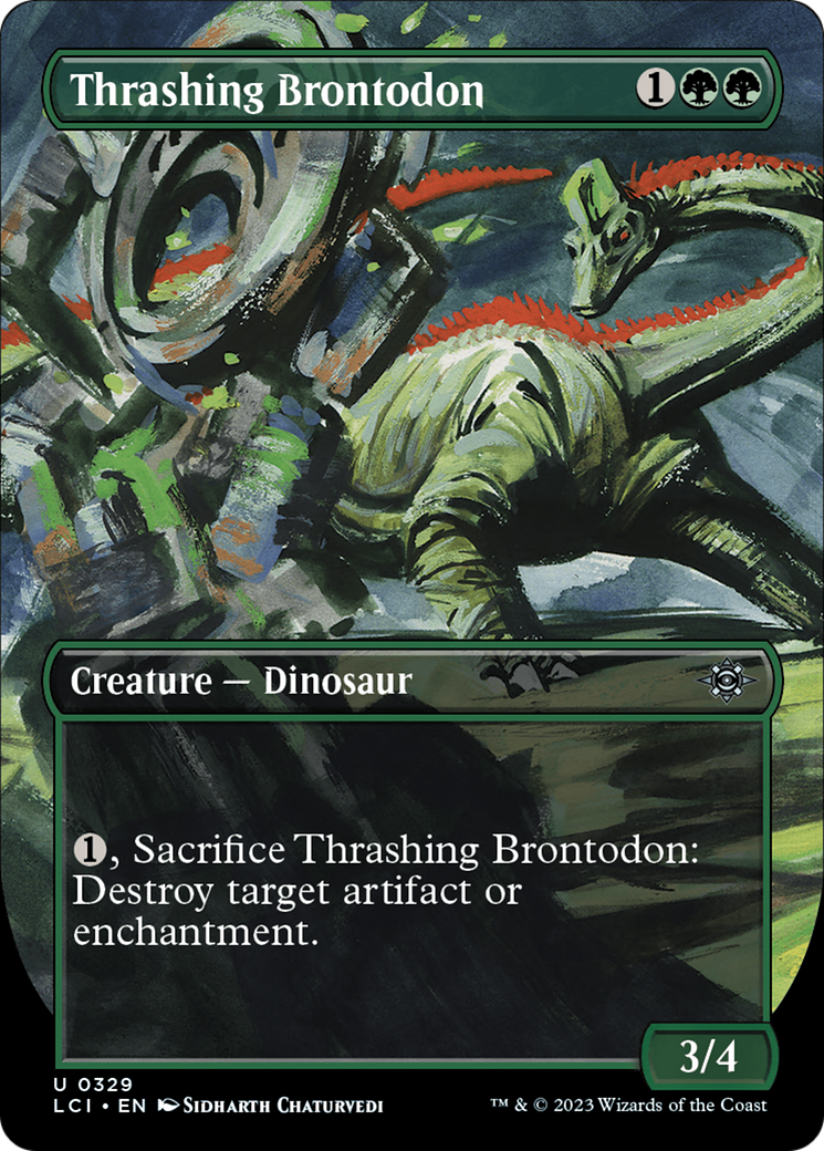 Thrashing Brontodon (Borderless) [The Lost Caverns of Ixalan] | Yard's Games Ltd