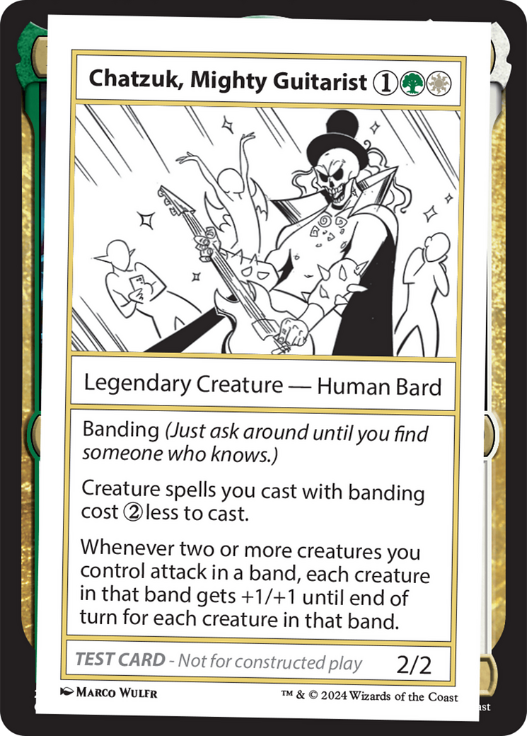 Chatzuk, Mighty Guitarist [Mystery Booster 2 Playtest Cards] | Yard's Games Ltd