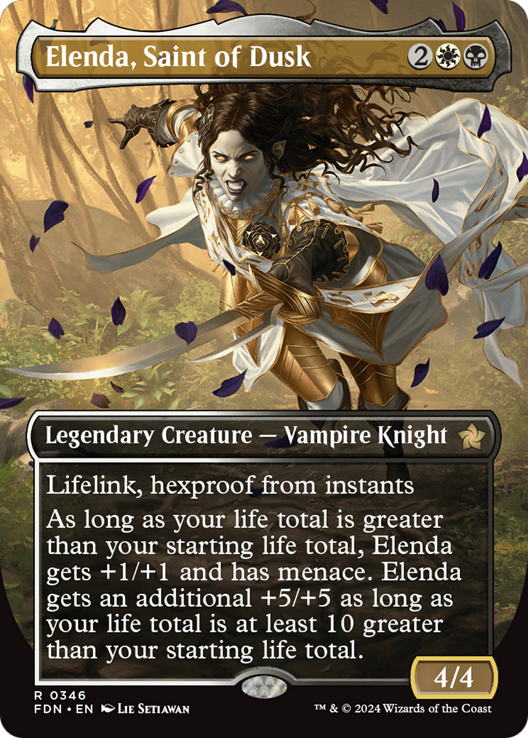 Elenda, Saint of Dusk (Borderless) [Foundations] | Yard's Games Ltd