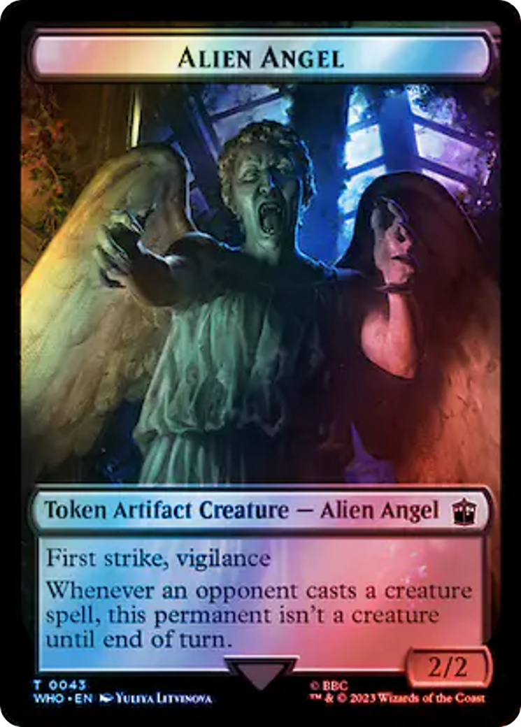 Alien Angel // Food (0059) Double-Sided Token (Surge Foil) [Doctor Who Tokens] | Yard's Games Ltd