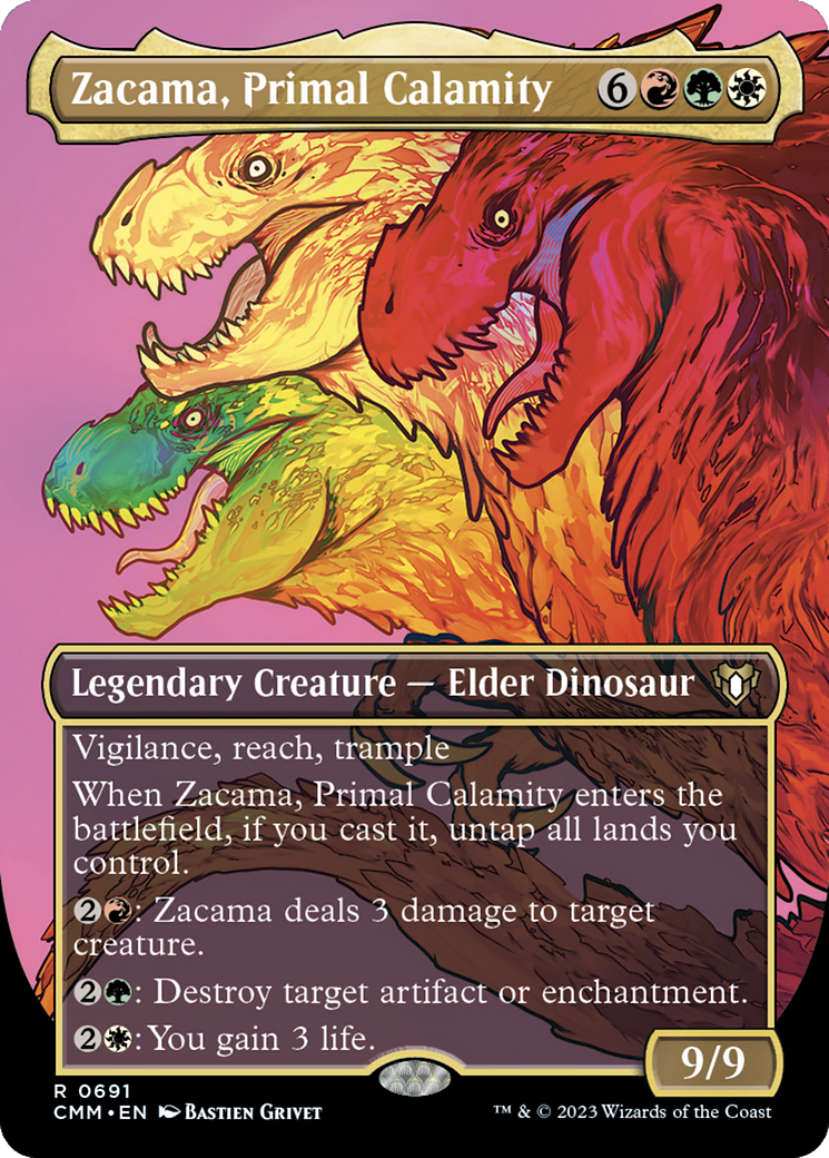 Zacama, Primal Calamity (Borderless Profile) [Commander Masters] | Yard's Games Ltd