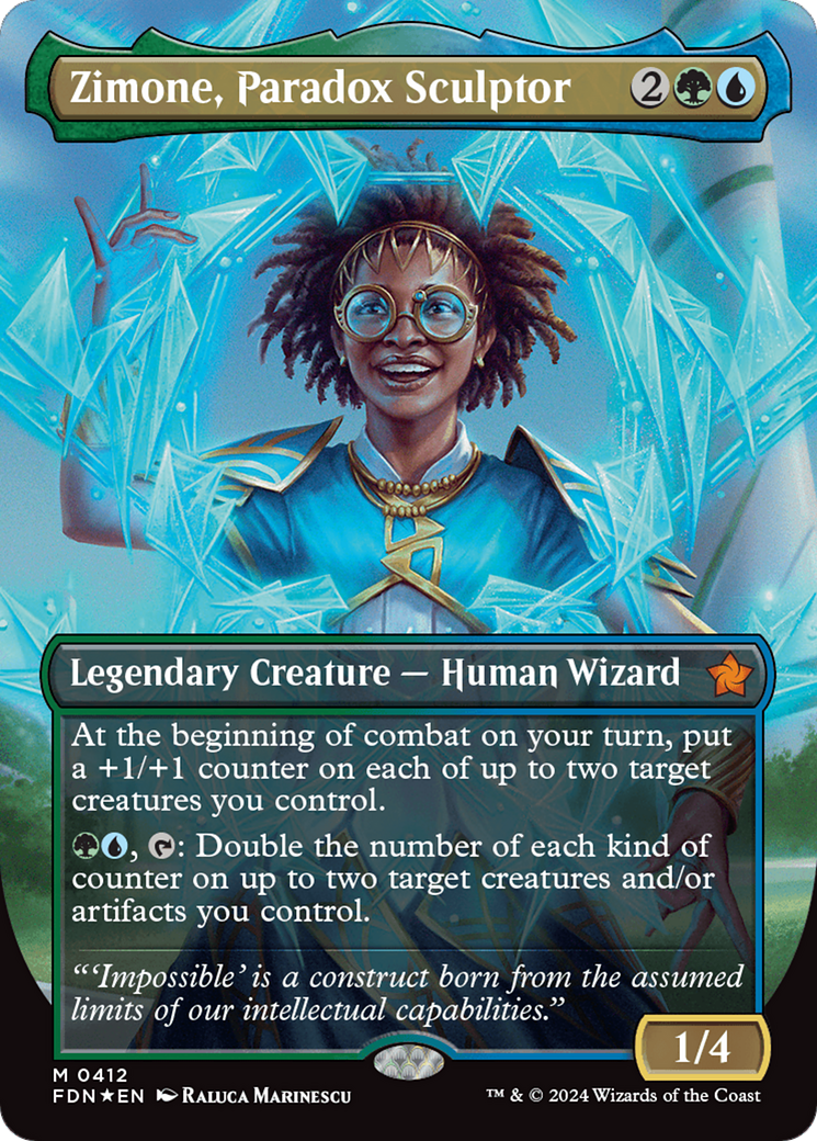 Zimone, Paradox Sculptor (Borderless) (Mana Foil) [Foundations] | Yard's Games Ltd