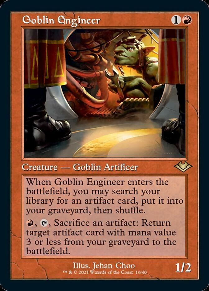 Goblin Engineer (Retro Foil Etched) [Modern Horizons] | Yard's Games Ltd