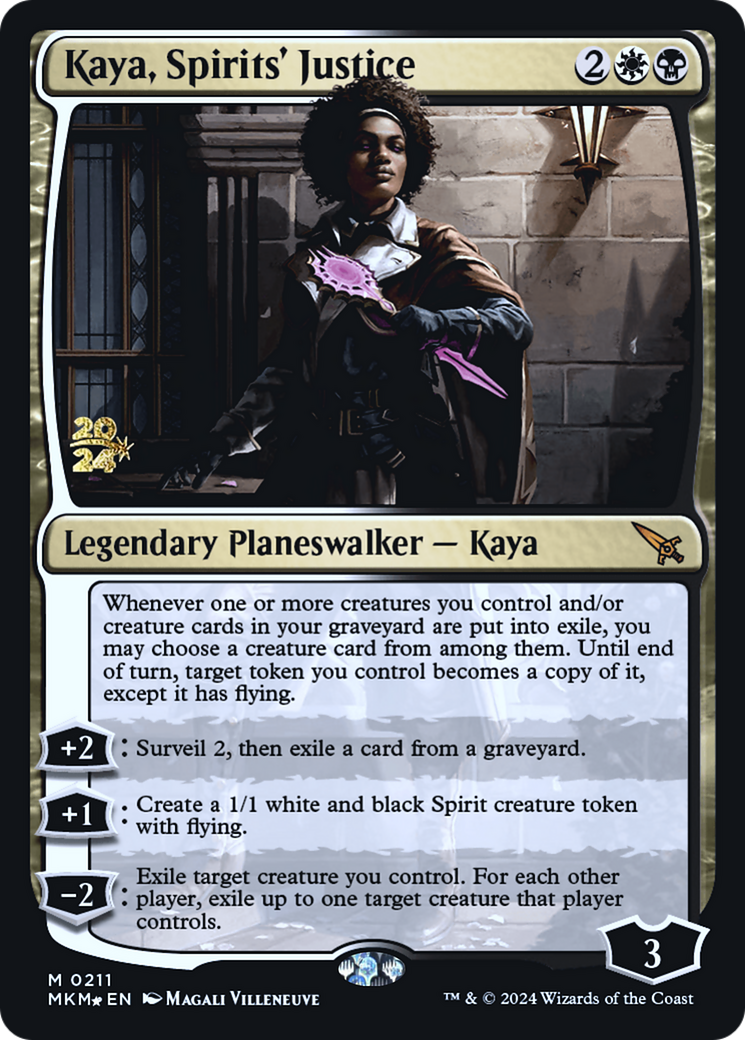 Kaya, Spirits' Justice [Murders at Karlov Manor Prerelease Promos] | Yard's Games Ltd