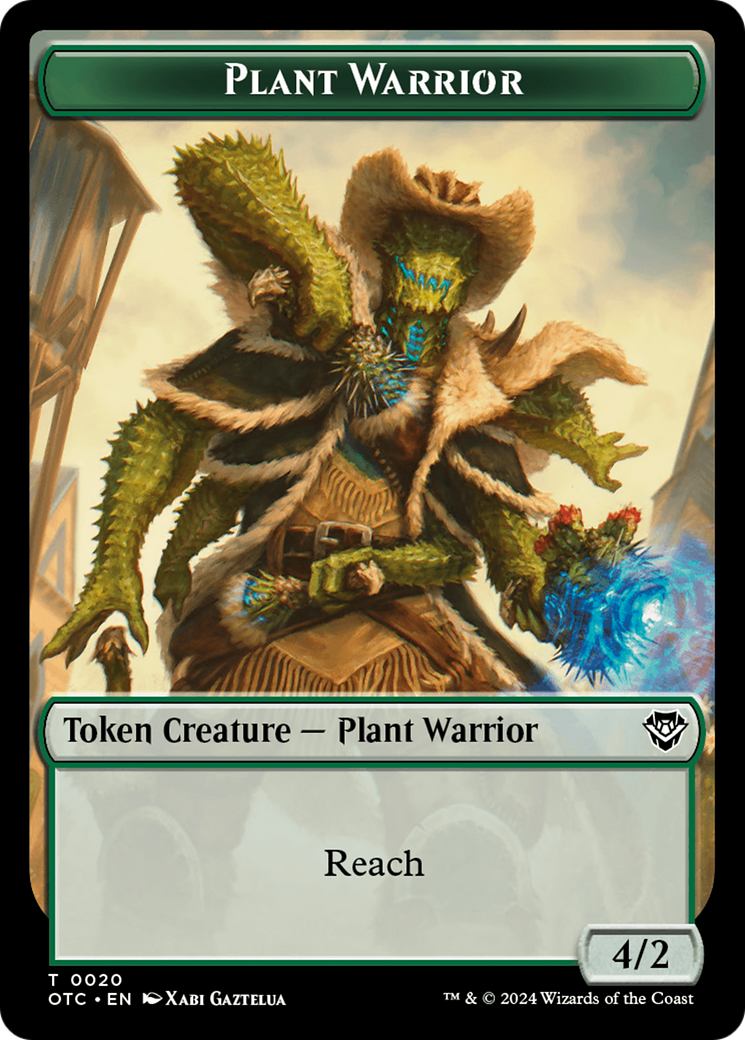 Plant Warrior // Treasure Double-Sided Token [Outlaws of Thunder Junction Commander Tokens] | Yard's Games Ltd