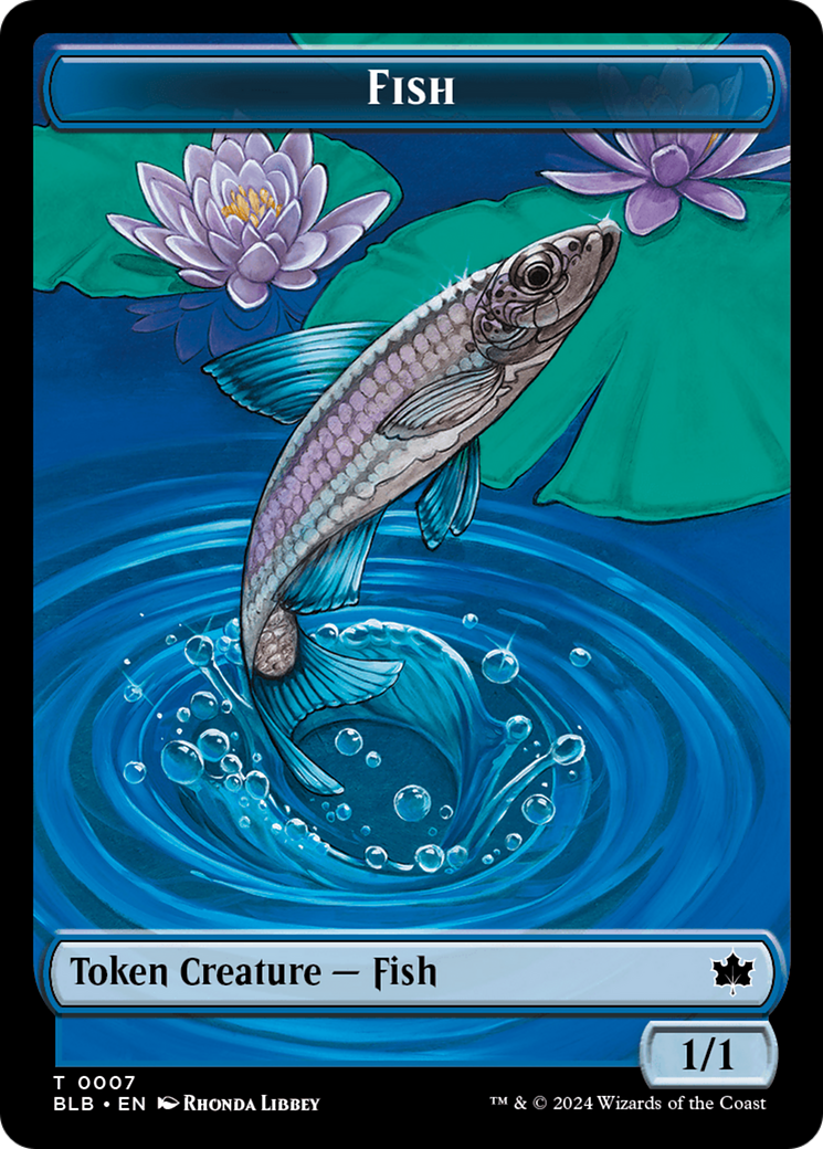 Fish // Tender Wildguide Double-Sided Token [Bloomburrow Tokens] | Yard's Games Ltd