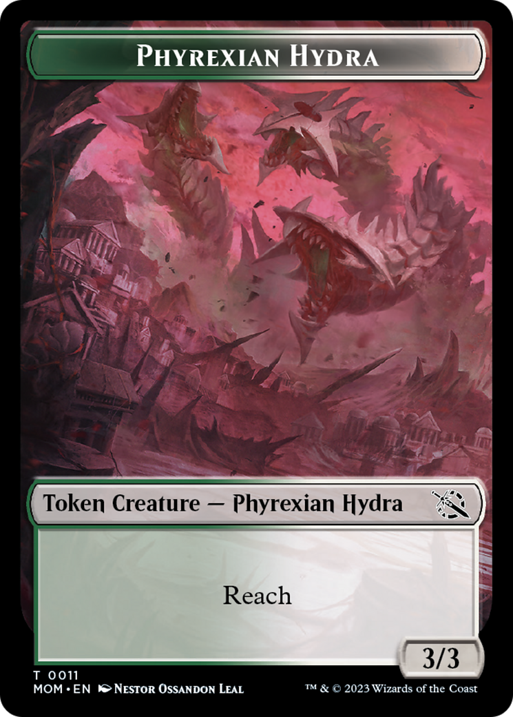 Monk // Phyrexian Hydra (11) Double-Sided Token [March of the Machine Tokens] | Yard's Games Ltd