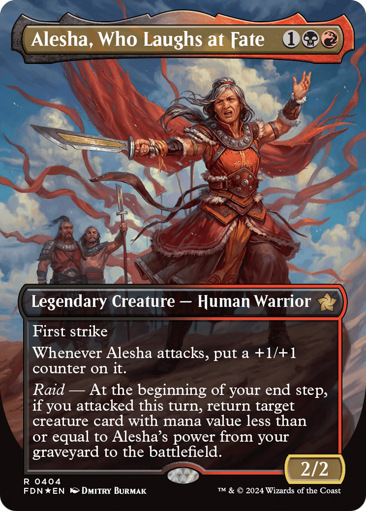 Alesha, Who Laughs at Fate (Borderless) (Mana Foil) [Foundations] | Yard's Games Ltd