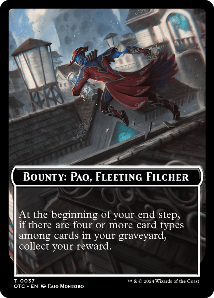 Bounty: Paq, Fleeting Filcher // Bounty Rules Double-Sided Token [Outlaws of Thunder Junction Commander Tokens] | Yard's Games Ltd