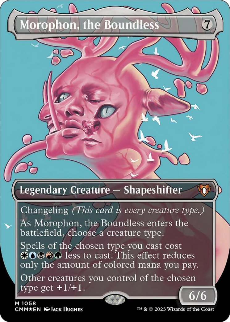 Morophon, the Boundless (Borderless Textured Foil Frame Break) [Commander Masters] | Yard's Games Ltd