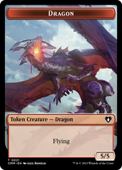 Saproling // Dragon (0021) Double-Sided Token [Commander Masters Tokens] | Yard's Games Ltd