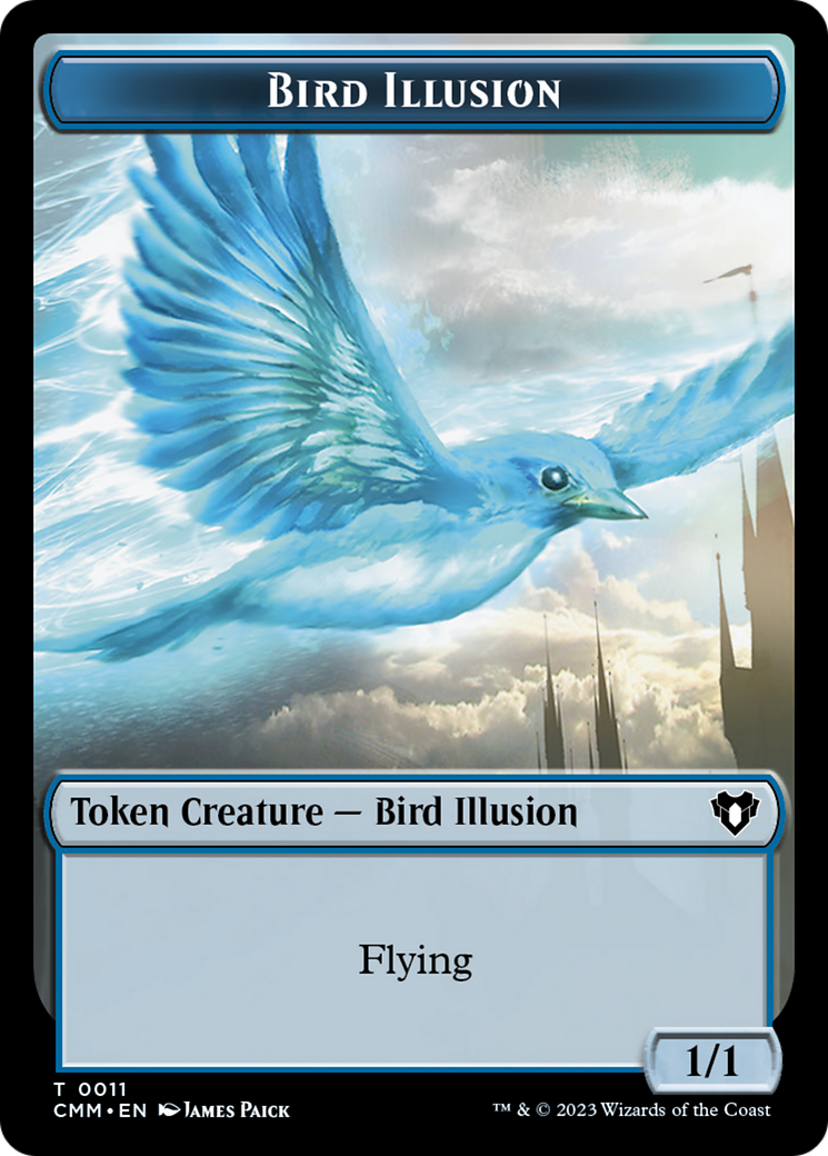 Bird // Bird Illusion Double-Sided Token [Commander Masters Tokens] | Yard's Games Ltd