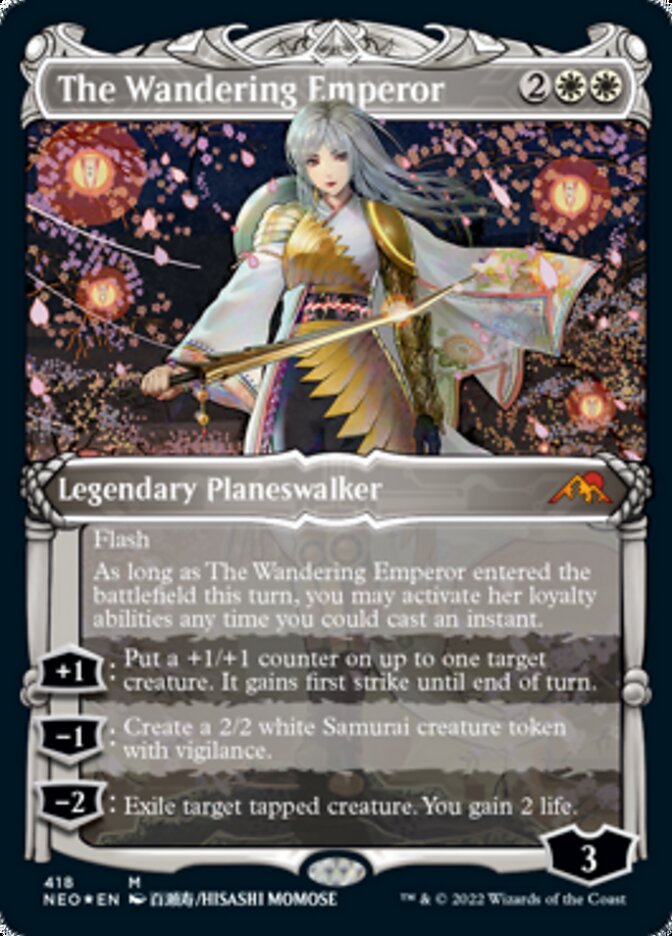 The Wandering Emperor (Showcase) (Foil Etched) [Kamigawa: Neon Dynasty] | Yard's Games Ltd