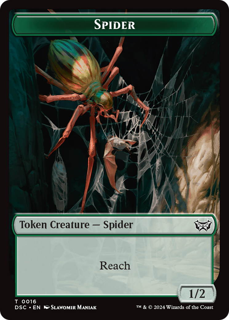 Insect (0012) // Spider Double-Sided Token [Duskmourn: House of Horror Commander Tokens] | Yard's Games Ltd