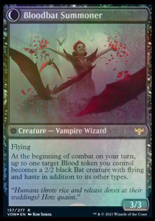 Voldaren Bloodcaster // Bloodbat Summoner [Innistrad: Crimson Vow Prerelease Promos] | Yard's Games Ltd