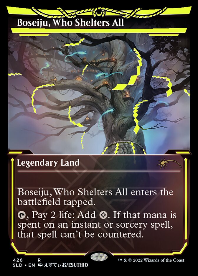 Boseiju, Who Shelters All (Neon Ink Yellow) [Secret Lair Drop Series] | Yard's Games Ltd