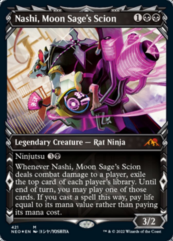 Nashi, Moon Sage's Scion (Showcase) (Foil Etched) [Kamigawa: Neon Dynasty] | Yard's Games Ltd