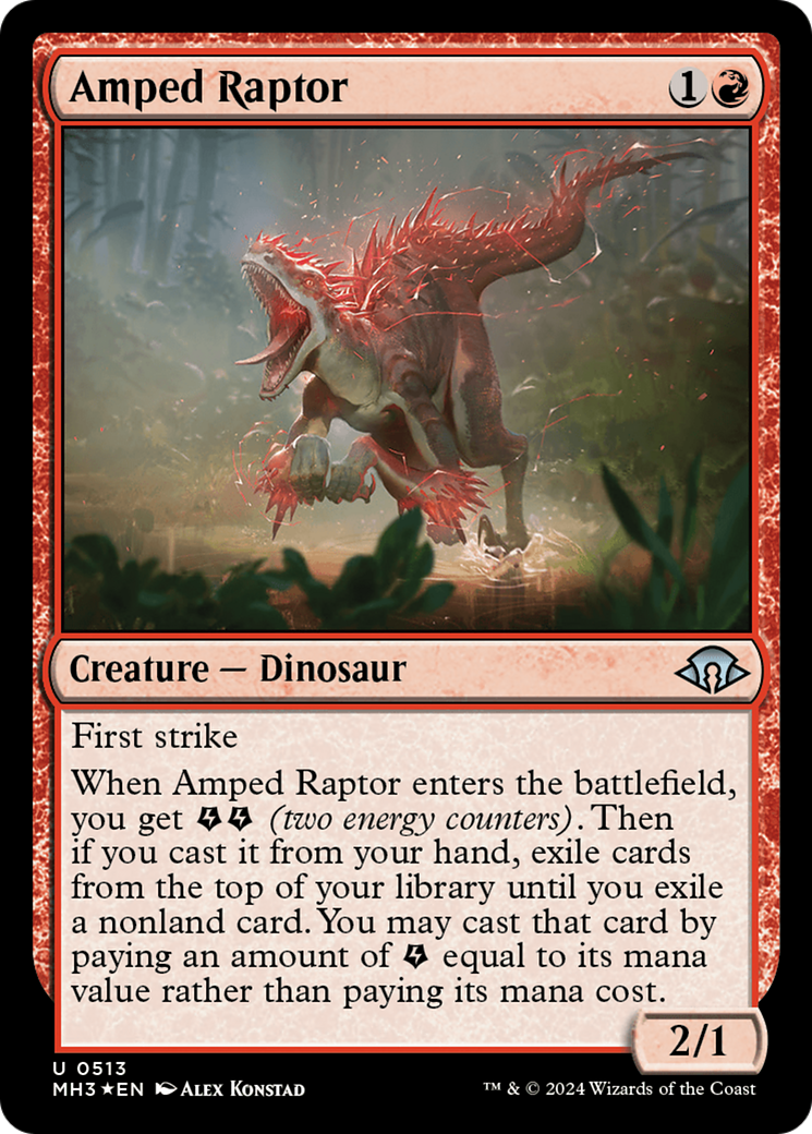 Amped Raptor (Ripple Foil) [Modern Horizons 3] | Yard's Games Ltd