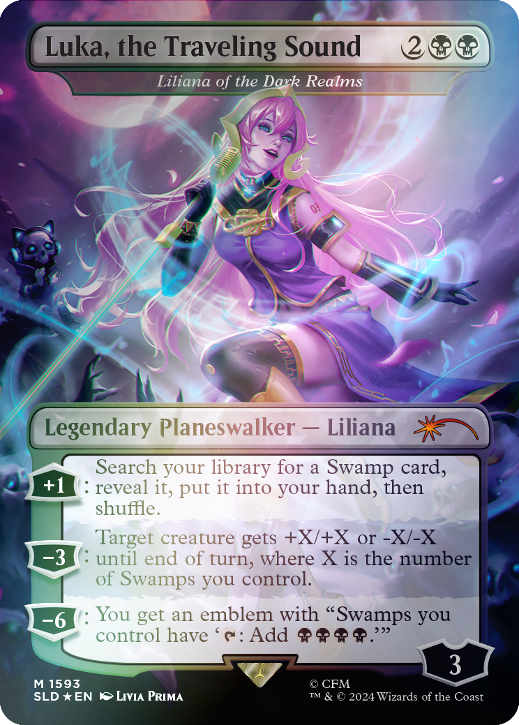 Luka, the Traveling Sound - Liliana of the Dark Realms (Rainbow Foil) [Secret Lair Drop Series] | Yard's Games Ltd