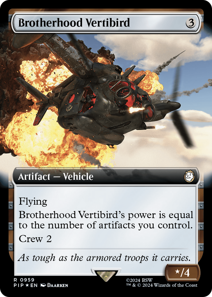 Brotherhood Vertibird (Extended Art) (Surge Foil) [Fallout] | Yard's Games Ltd