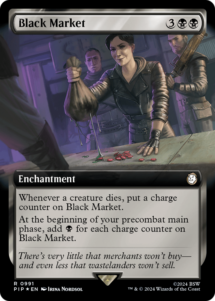 Black Market (Extended Art) (Surge Foil) [Fallout] | Yard's Games Ltd