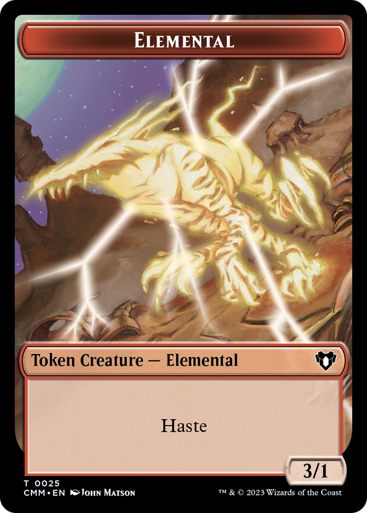 Human Soldier // Elemental (0025) Double-Sided Token [Commander Masters Tokens] | Yard's Games Ltd