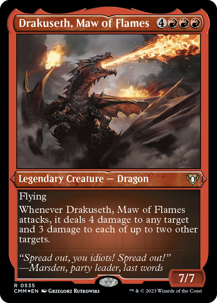 Drakuseth, Maw of Flames (Foil Etched) [Commander Masters] | Yard's Games Ltd