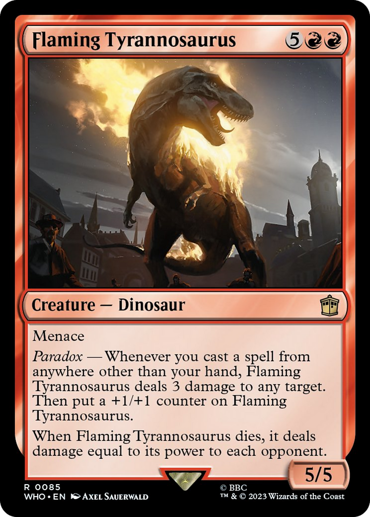 Flaming Tyrannosaurus [Doctor Who] | Yard's Games Ltd