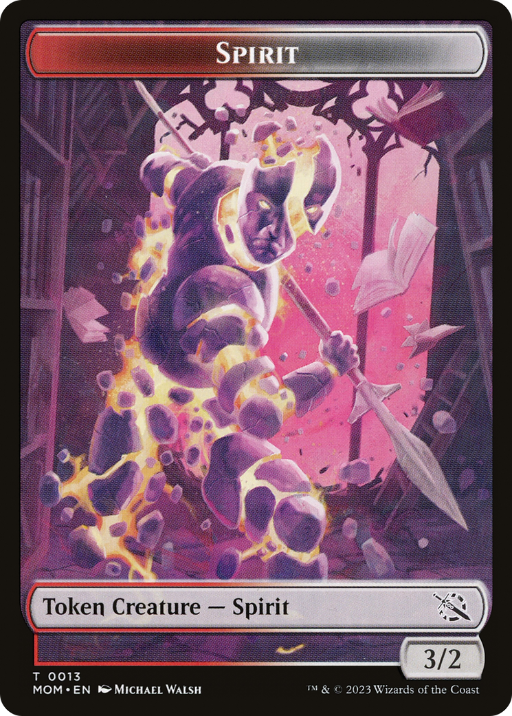 Monk // Spirit (13) Double-Sided Token [March of the Machine Tokens] | Yard's Games Ltd