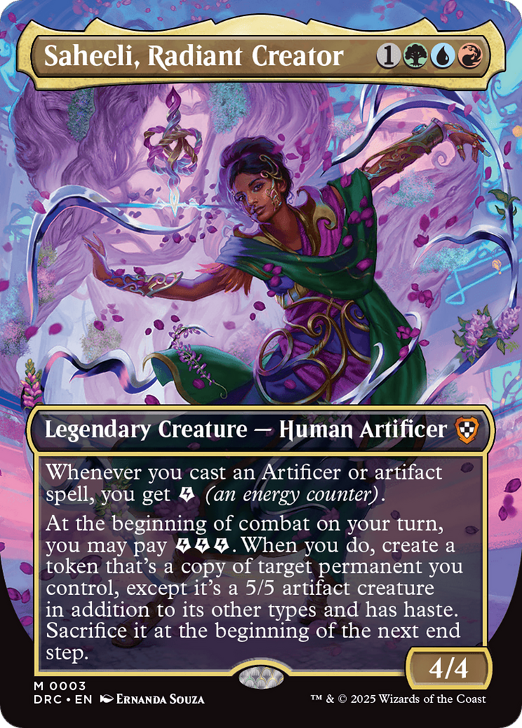 Saheeli, Radiant Creator (Borderless) [Aetherdrift Commander] | Yard's Games Ltd