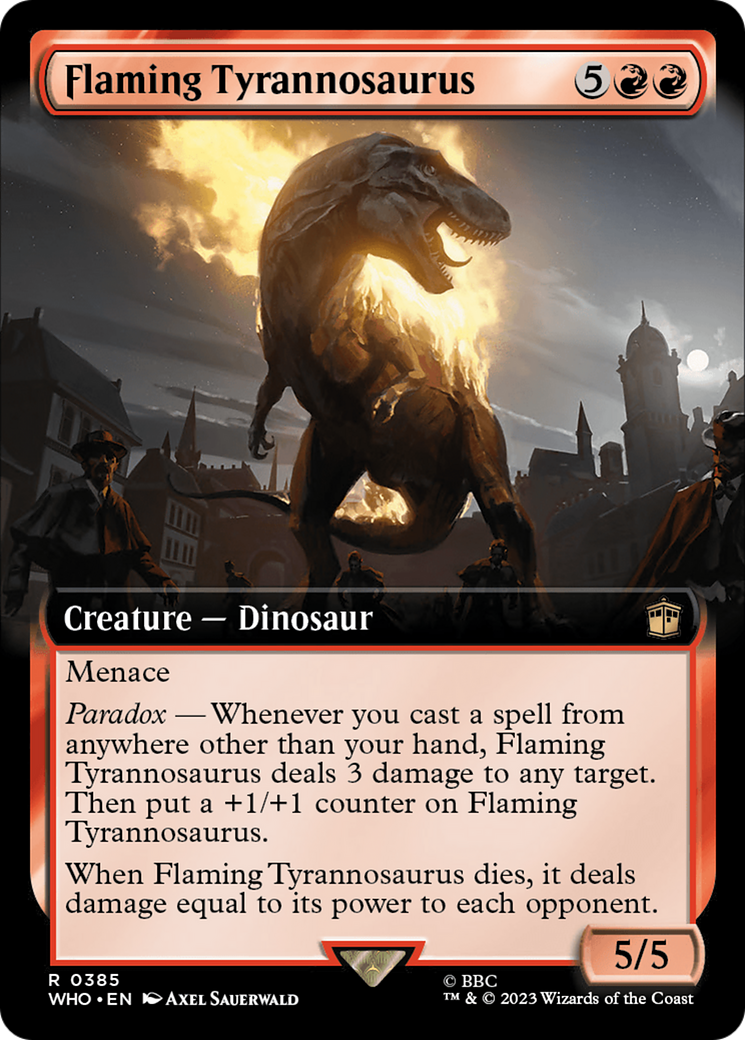 Flaming Tyrannosaurus (Extended Art) [Doctor Who] | Yard's Games Ltd