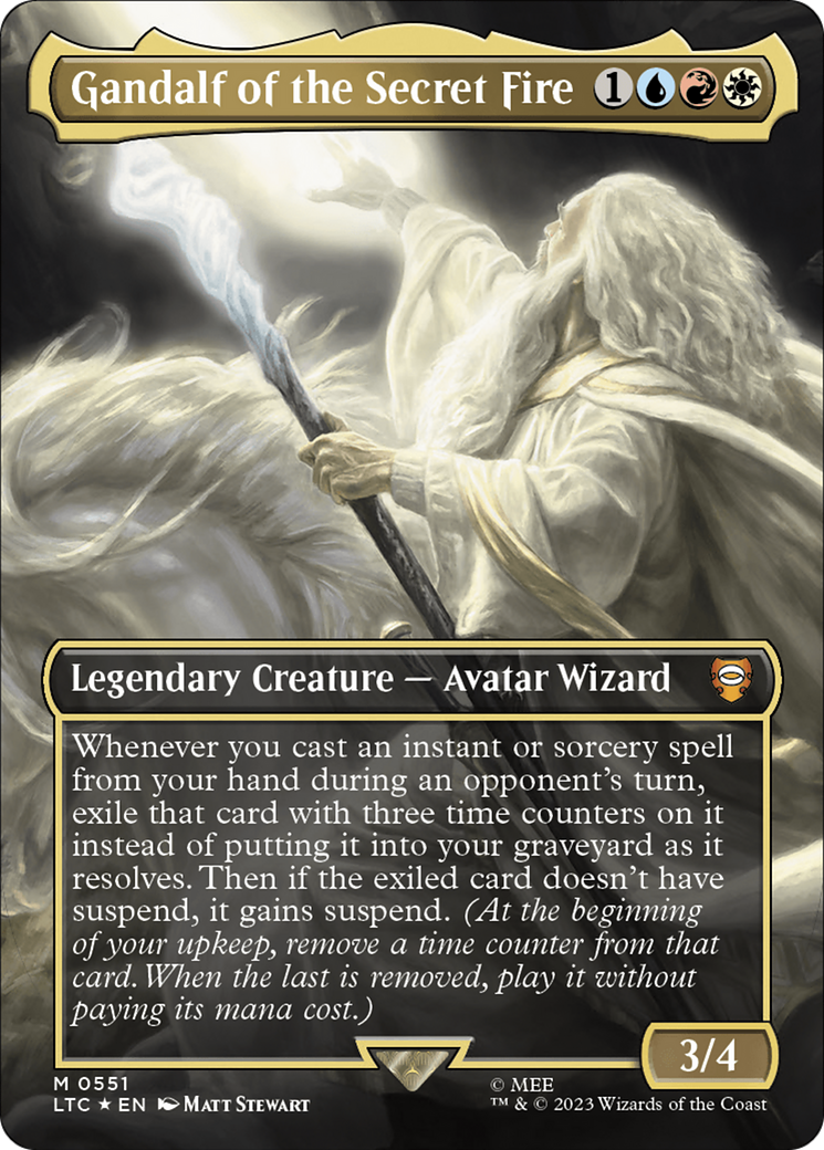 Gandalf of the Secret Fire (Borderless) (Surge Foil) [The Lord of the Rings: Tales of Middle-Earth Commander] | Yard's Games Ltd