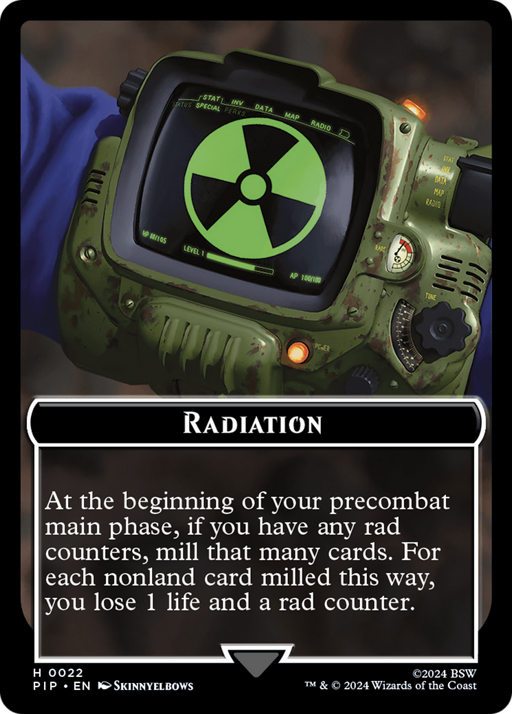 Radiation // Alien Double-Sided Token [Fallout Tokens] | Yard's Games Ltd